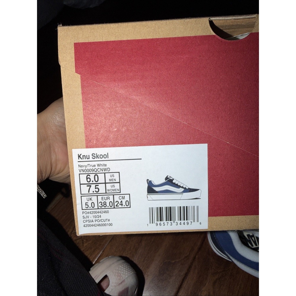 Vans KNU SKOOL Navy Men 6/Women 7.5 Casual Skate Unisex Sneaker Shoes NWB‎ - Picture 6 of 6